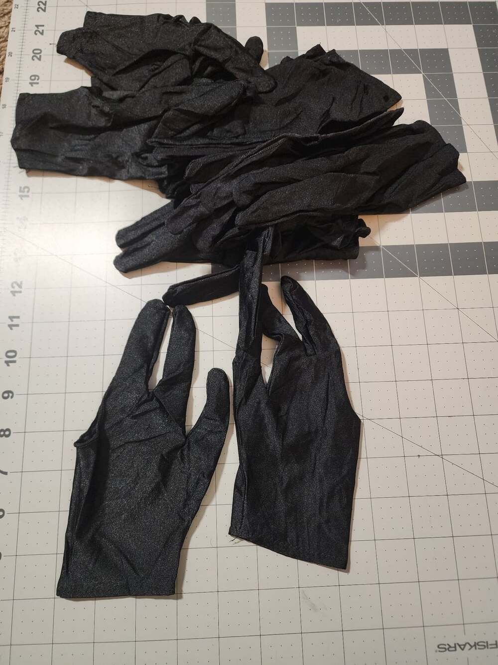 Black Nylon Costume Gloves